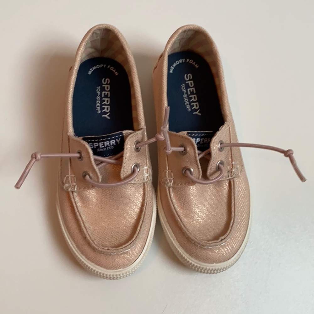 sperry top sider rose gold/pink size 11m lounge away jr